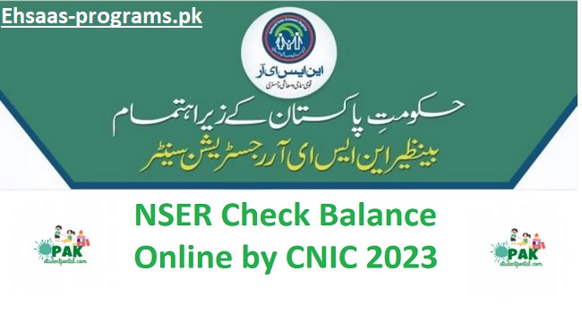 NSER Check Balance Online by CNIC 2023 | NADRA GOV PK