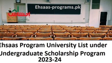 Ehsaas Program University List under Scholarship Program 2023
