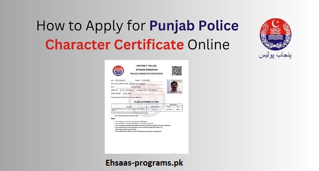 Police Character Certificate Online Apply All Over in pakistan 2024