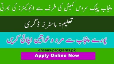 Educators Jobs 2024 PPSC Latest advertisement Apply Online