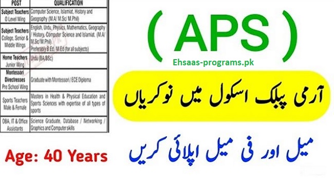 APS Jobs 2024 (Army Public School) in Pakistan Apply Online