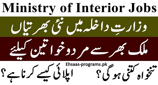 Ministry of Interior Jobs 2024 Latest Advertisement - Online Apply